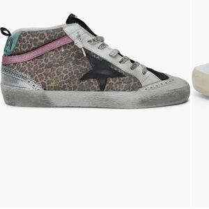 RARE style of Golden Goose Leopard Print Sneakers with Black Star